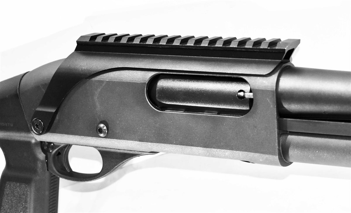 Remington 870 tac-14 12 gauge model saddle mount and reflex sight combo aluminum black hunting.