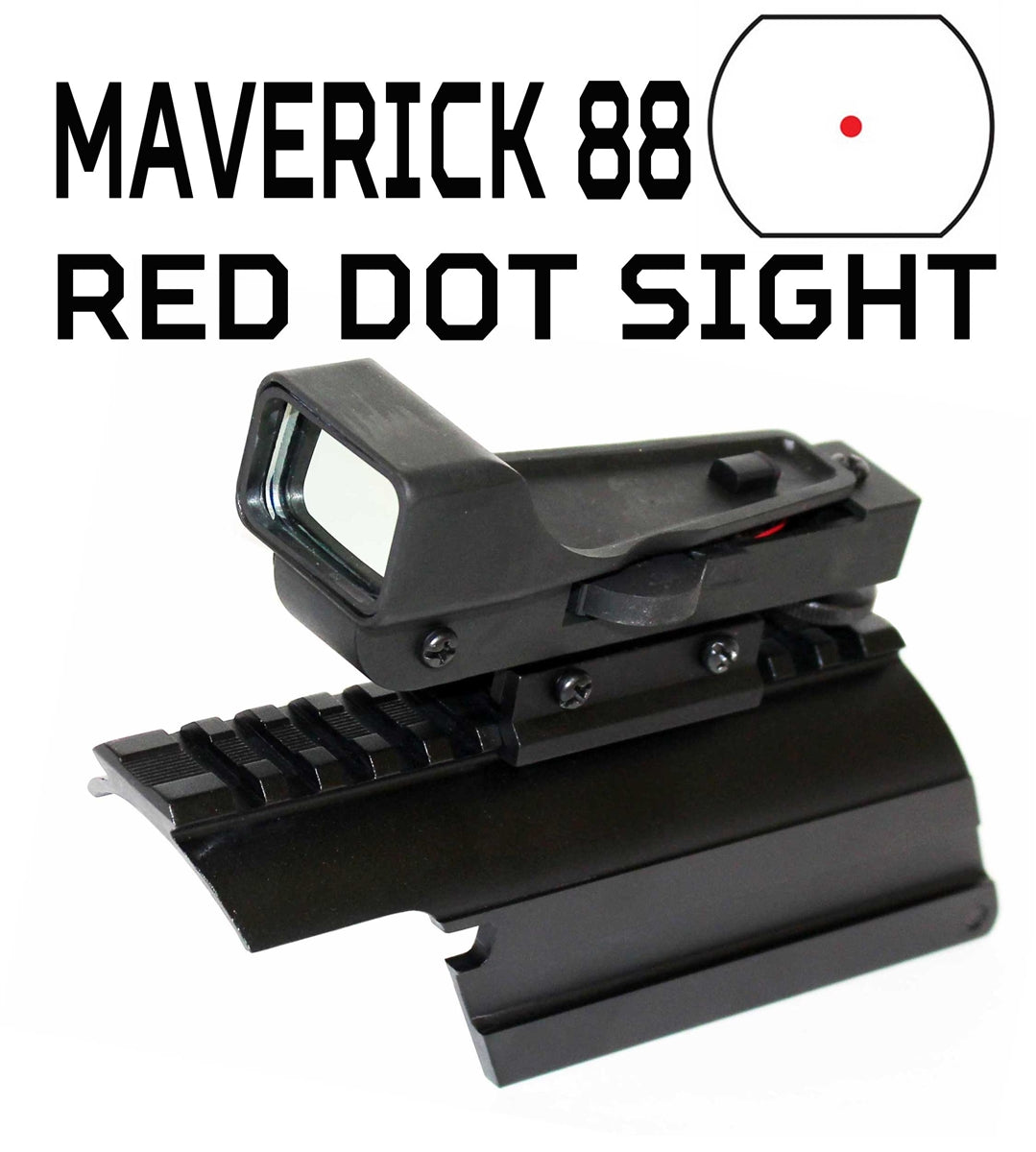 Mossberg 590 shockwave saddle mount with red dot reflex sight aluminum black.