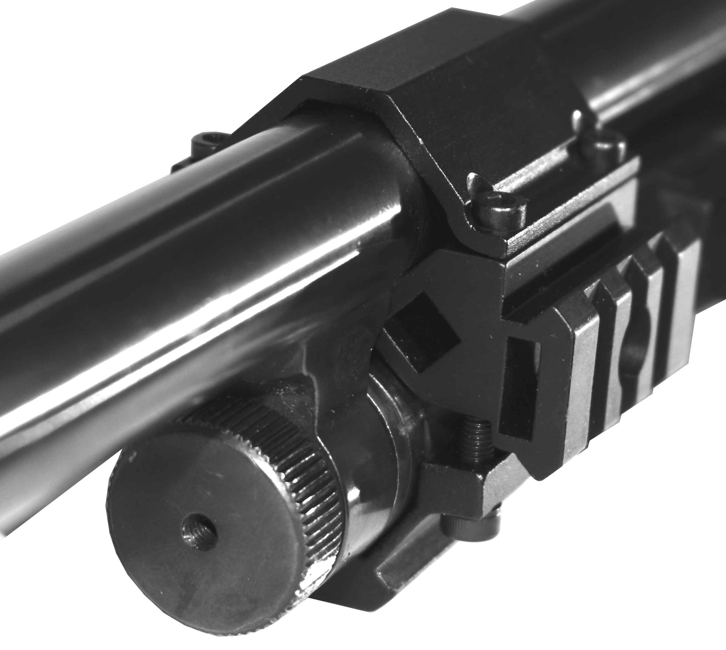 Tactical Magazine Tube Mount Compatible With Mossberg 500 12 Gauge Pumps.