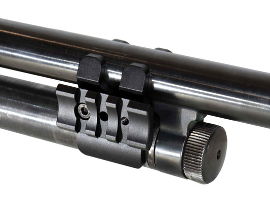 12 gauge shotgun picatinny base mount adapter aluminum black hunting tactical home defense.