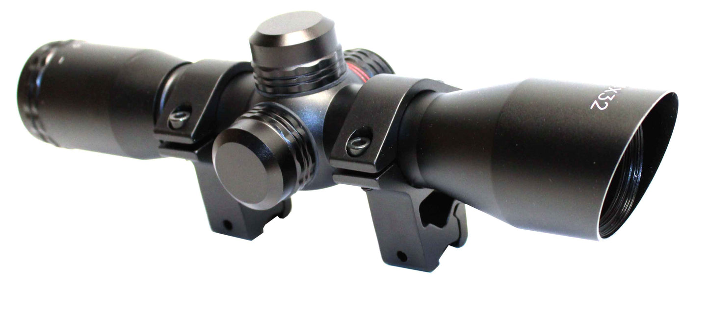 Crosman Challenger PCP air rifle scope sight 4x32 aluminum Illuminated Red Green reticle.