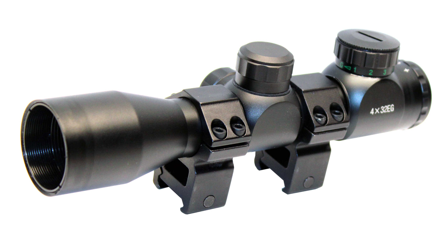 4X32 Compact Scope with Red/Green Reticle for Black Aces Pro Bullpup.