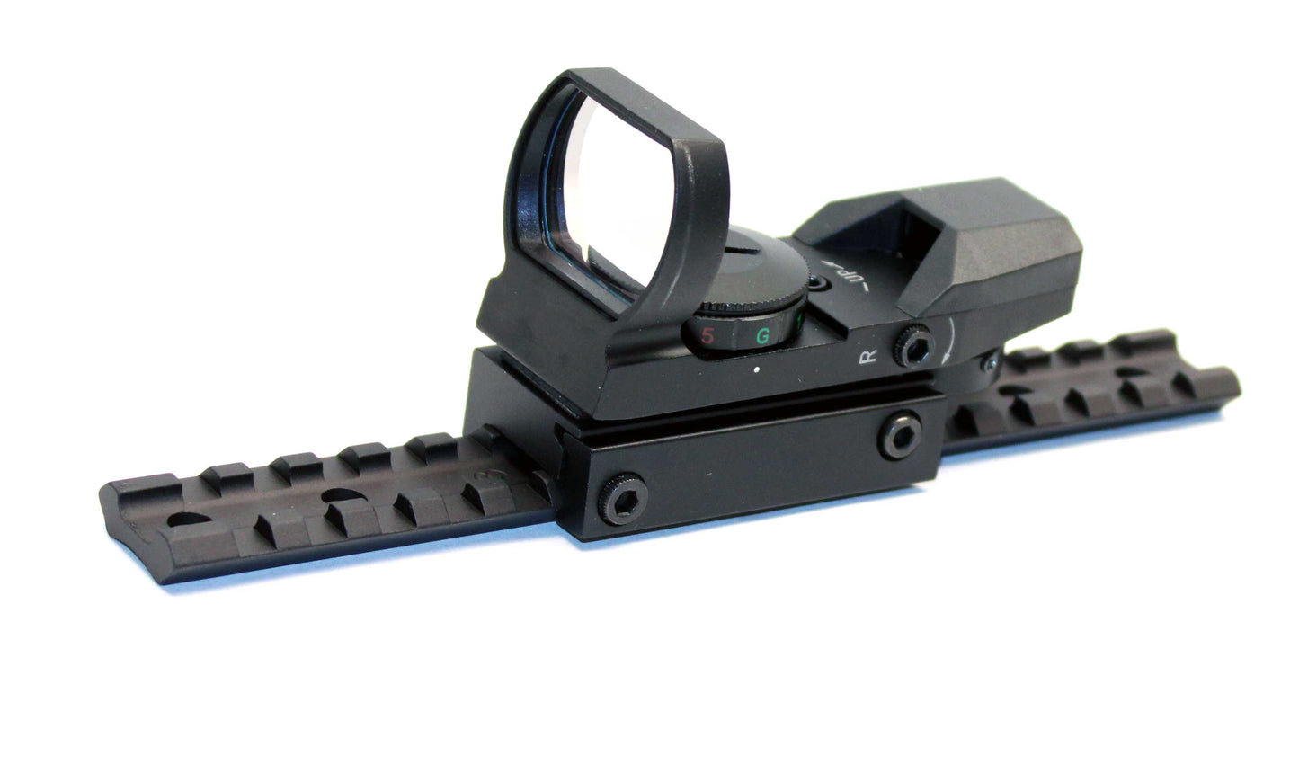 Tactical Reflex Sight With 4 Reticles With Base Mount Compatible With Savage Axis Rifle.