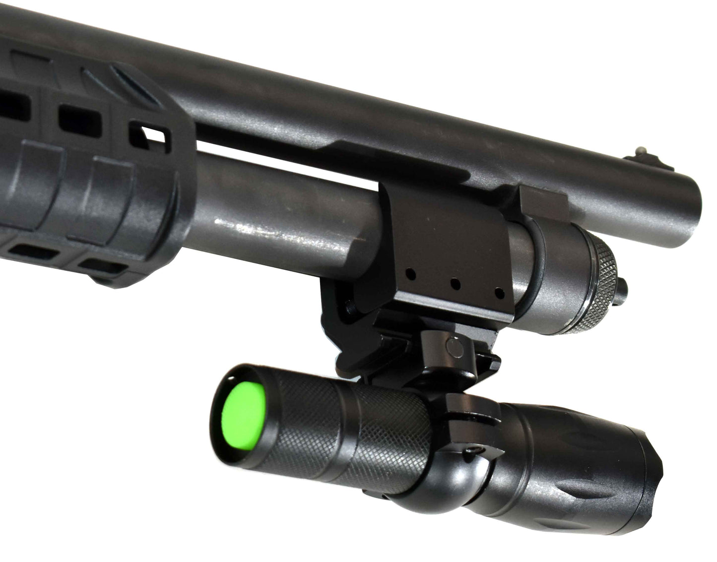 Stoeger p3000 12 gauge pump flashlight with mount combo aluminum black.