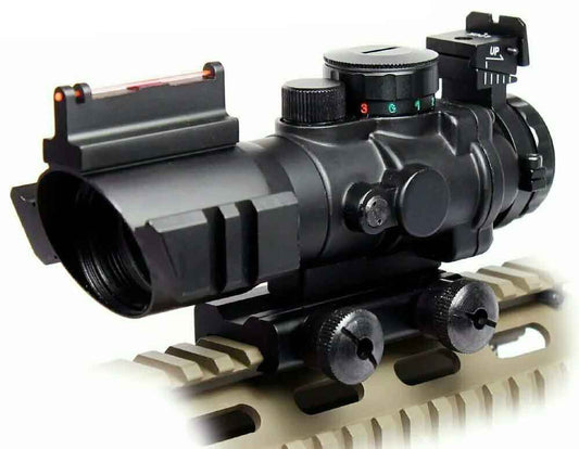 4X32 Compact Scope with Red/Green/Blue Mildot Reticle for Shotguns.