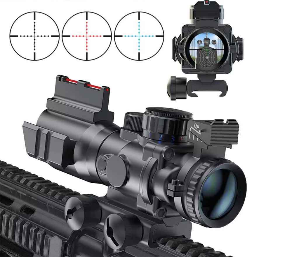 4X32 tactical Scope with Red/Green/Blue Mildot Reticle for Escort GFZ.