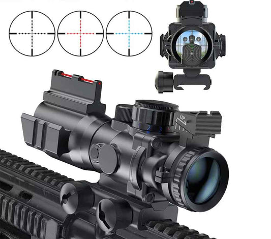 4X32 Compact Scope with Red/Green/Blue Mildot Reticle for Shotguns.