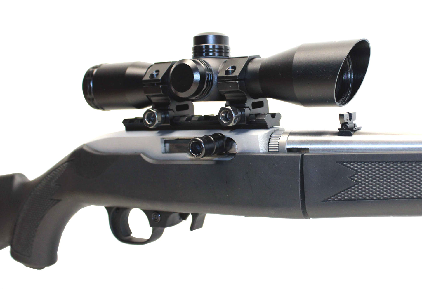 4X32MLF Compact Scope with Red/Green 5 Line Reticle and 1″ Picatinny Scope Rings for Mossberg Patriot.