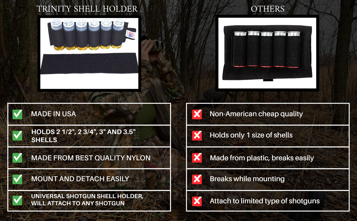 Trinity Shell Holder Compatible with Beretta 1301 Viper 12 Gauge Shells Carrier Hunting Accessory Holder Tactical Shell Pouch Ammo Shell Round slug Carrier Reload Adapter Target.