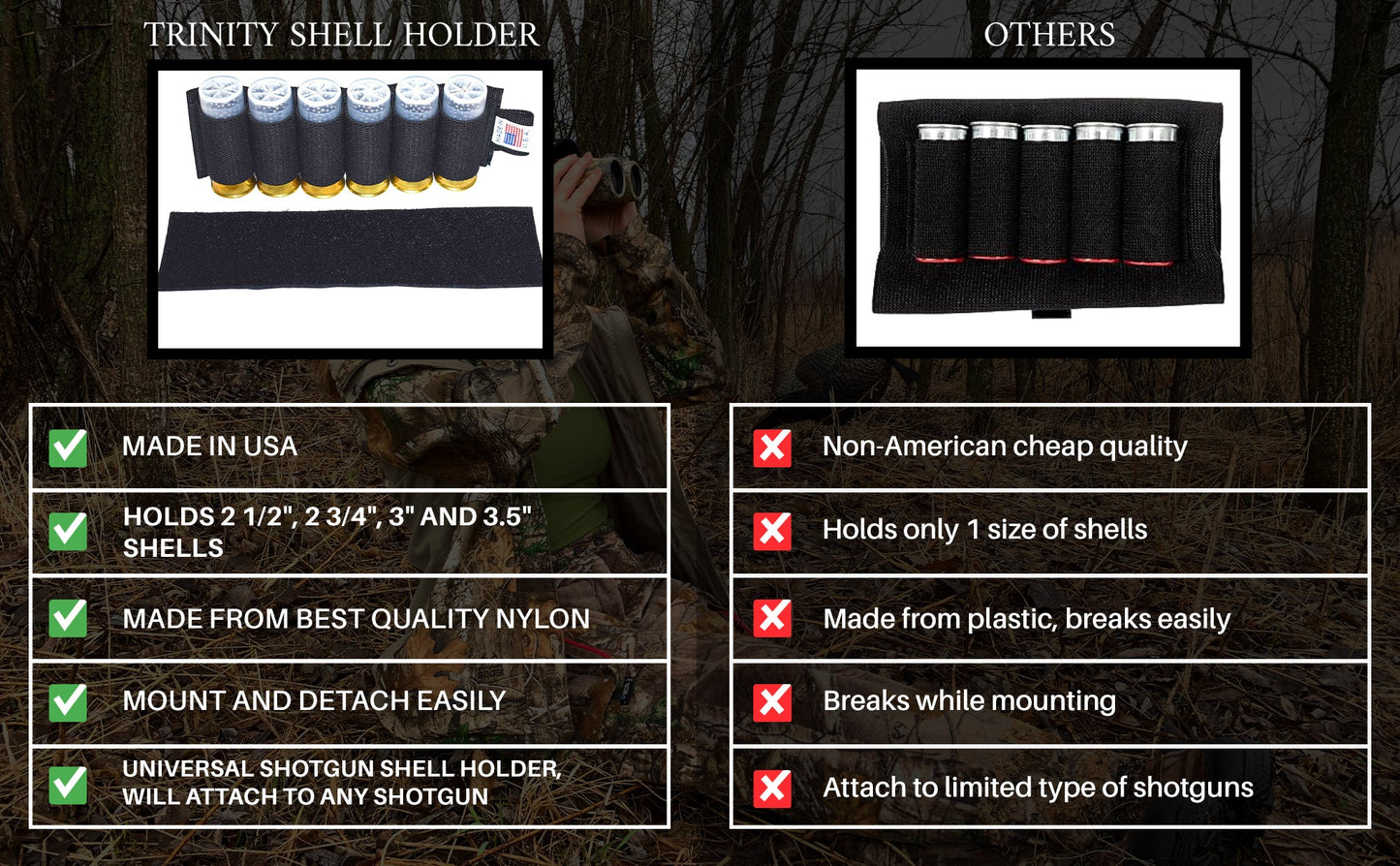 Benelli Ultra Light 12 gauge Shells Carrier Hunting Accessory Holder Tactical Shell Pouch Shell Round slug Carrier Reload. - TRINITY SUPPLY INC