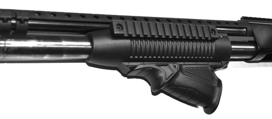 Mossberg 500 12 Gauge Pump Action Handguard With Angled Foregrip black. - TRINITY SUPPLY INC