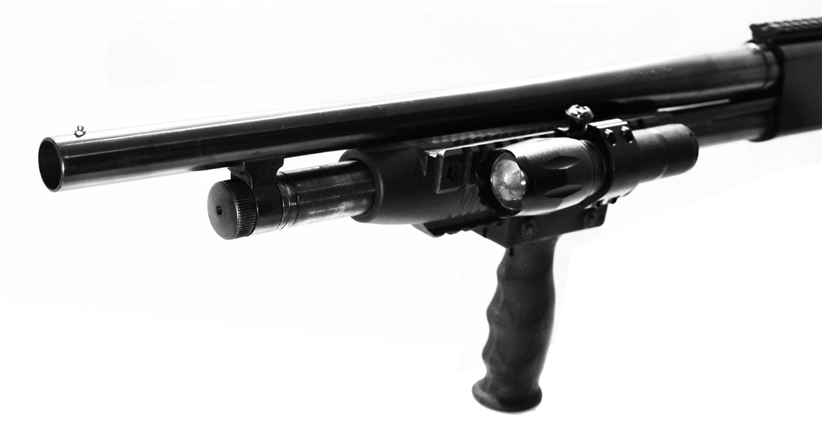 Mossberg 500A 12 Gauge Pump Action Handguard With 1000 Lumen LED flashlight combo. - TRINITY SUPPLY INC