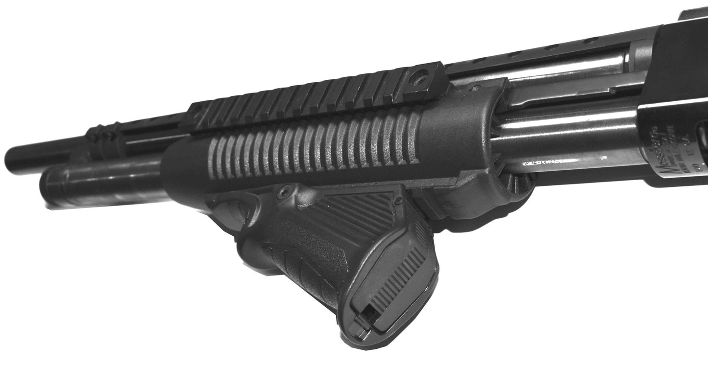 Mossberg 500A 12 Gauge Pump Action Handguard With Angled Foregrip black. - TRINITY SUPPLY INC