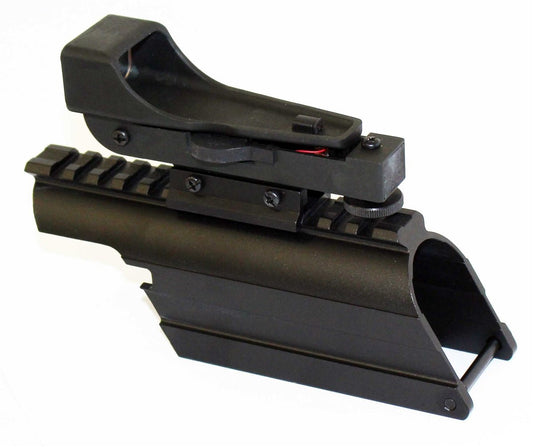 Mossberg 590 saddle mount with red dot reflex sight aluminum black. - TRINITY SUPPLY INC