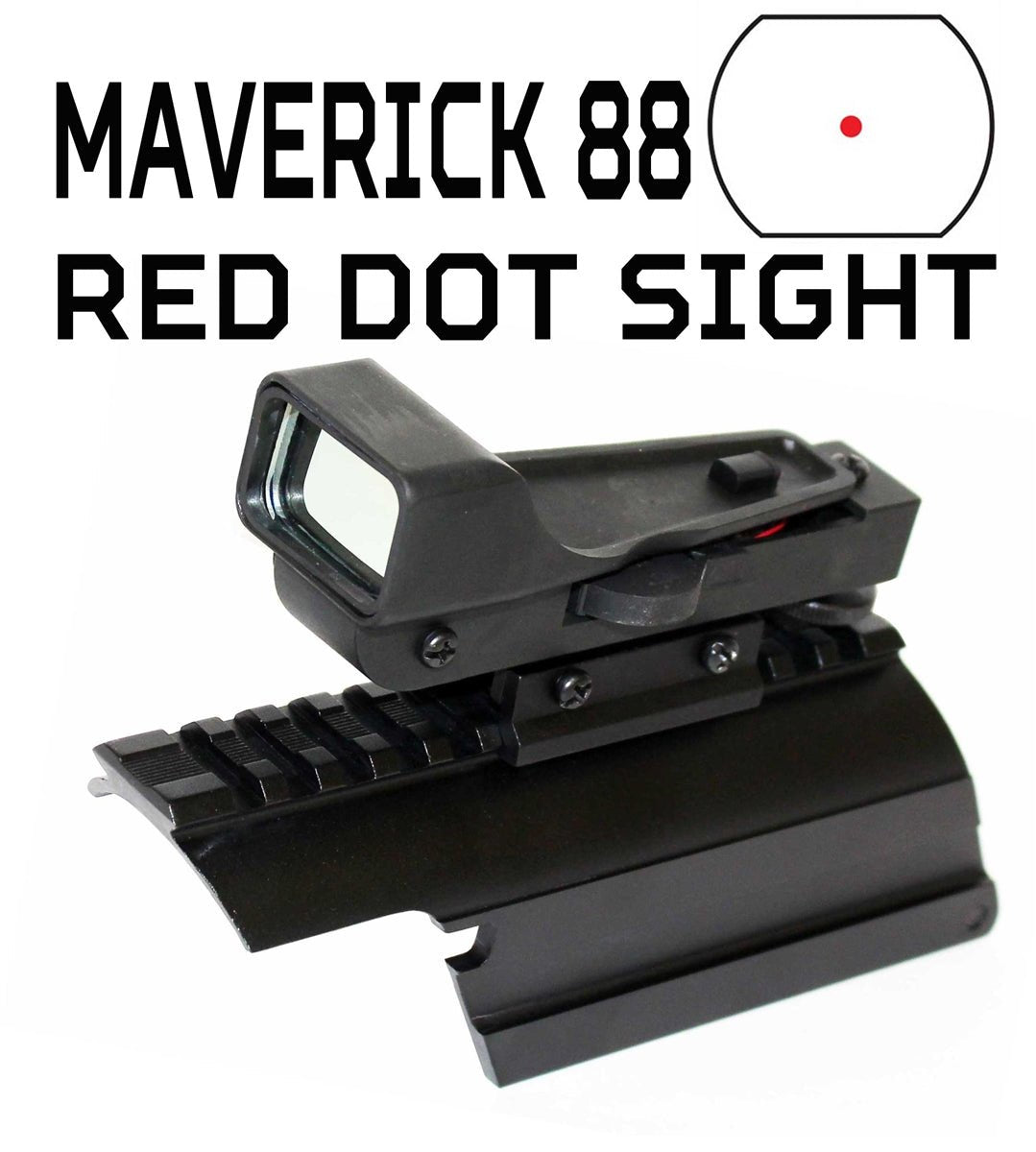 Mossberg 590 saddle mount with red dot reflex sight aluminum black. - TRINITY SUPPLY INC