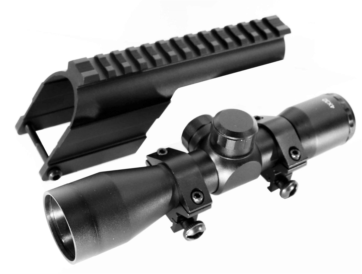 Mossberg 590 shockwave 12 gauge pump saddle mount and scope sight 4x32 combo. - TRINITY SUPPLY INC