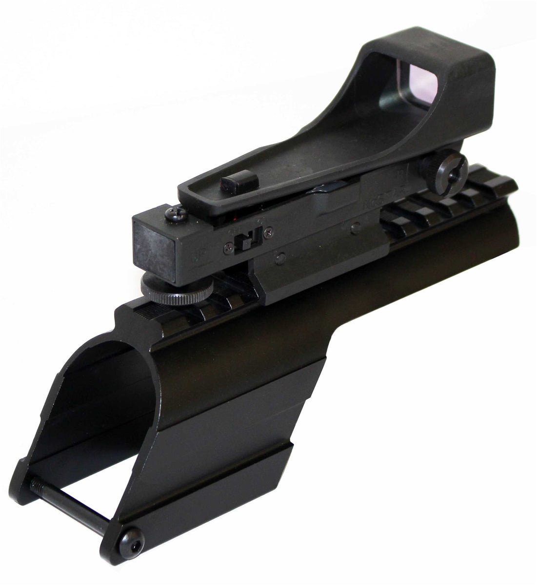 Mossberg 590 shockwave saddle mount with red dot reflex sight aluminum black. - TRINITY SUPPLY INC