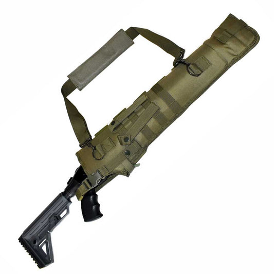 Mossberg maverick 88 12 gauge Pump Action Hunting Tactical case scabbard olive Molle Soft Padded case ATV Horse Motorcycle Holder Adapter. - TRINITY SUPPLY INC