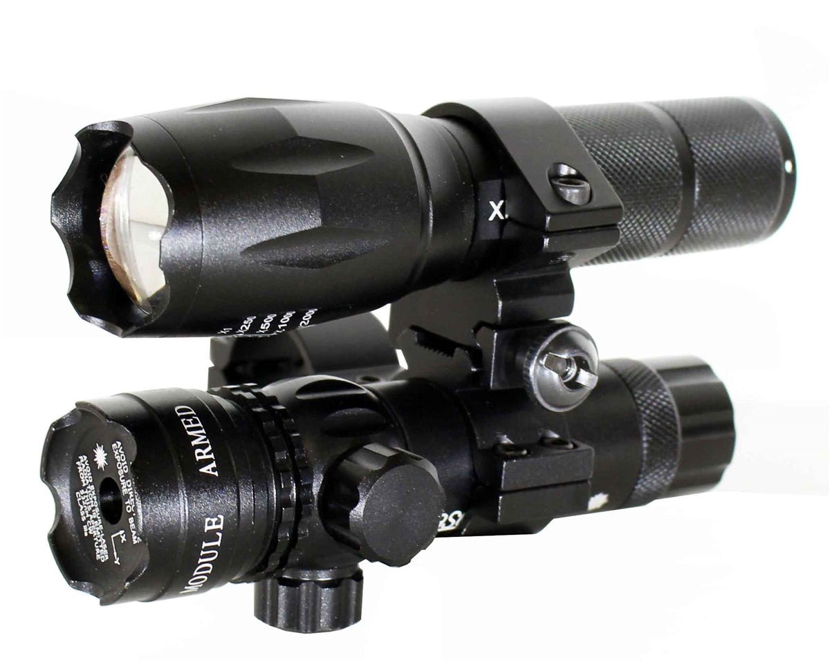Rock Island all generations 12 gauge pump green laser sight and flashlight combo aluminum black. - TRINITY SUPPLY INC