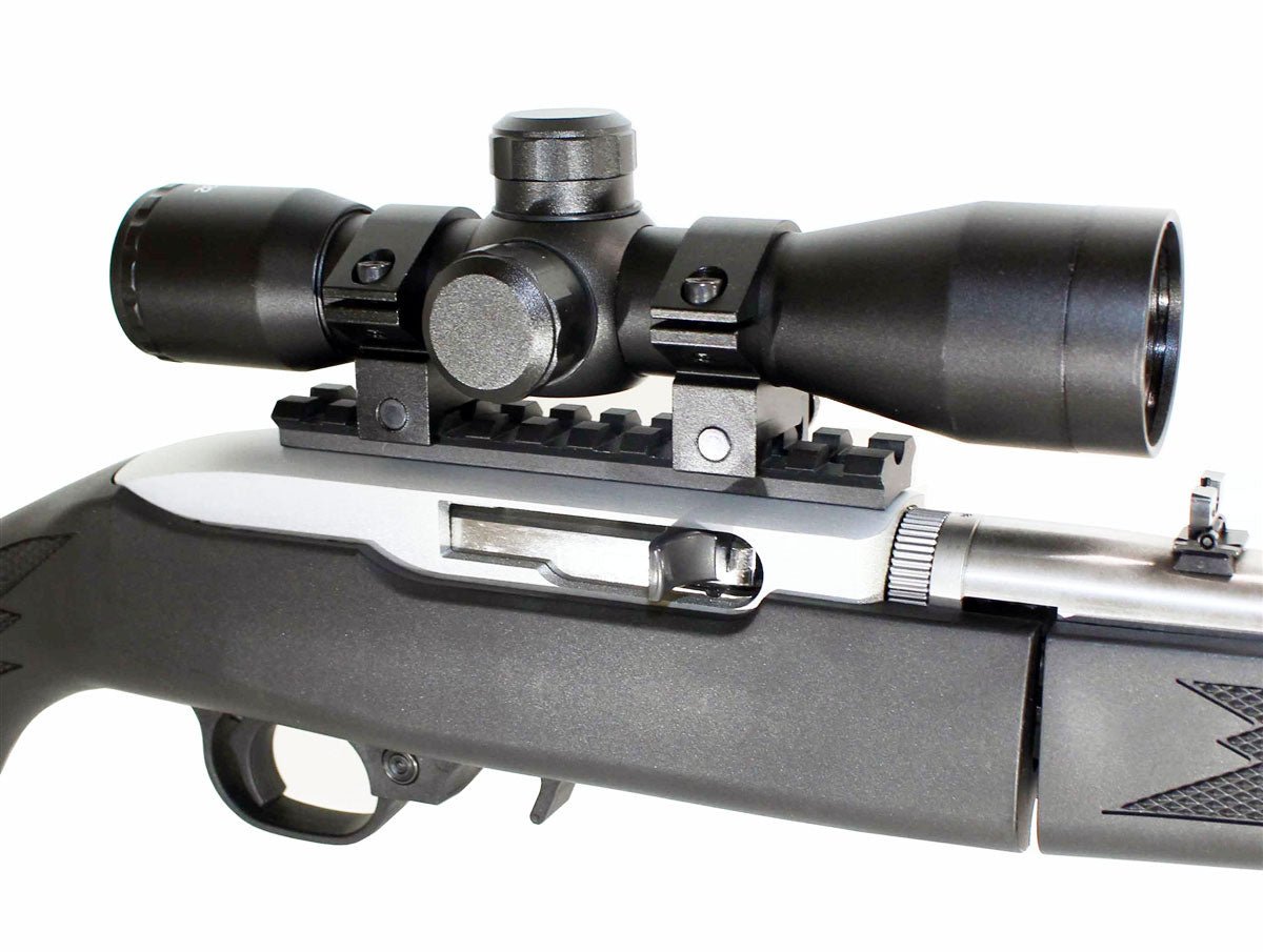 Ruger 10/22 Rifle scope sight with base mount combo mil-dot reticle aluminum black. - TRINITY SUPPLY INC