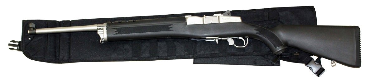 Ruger mini 14 rifle padded scabbard black hunting case. - TRINITY SUPPLY INC