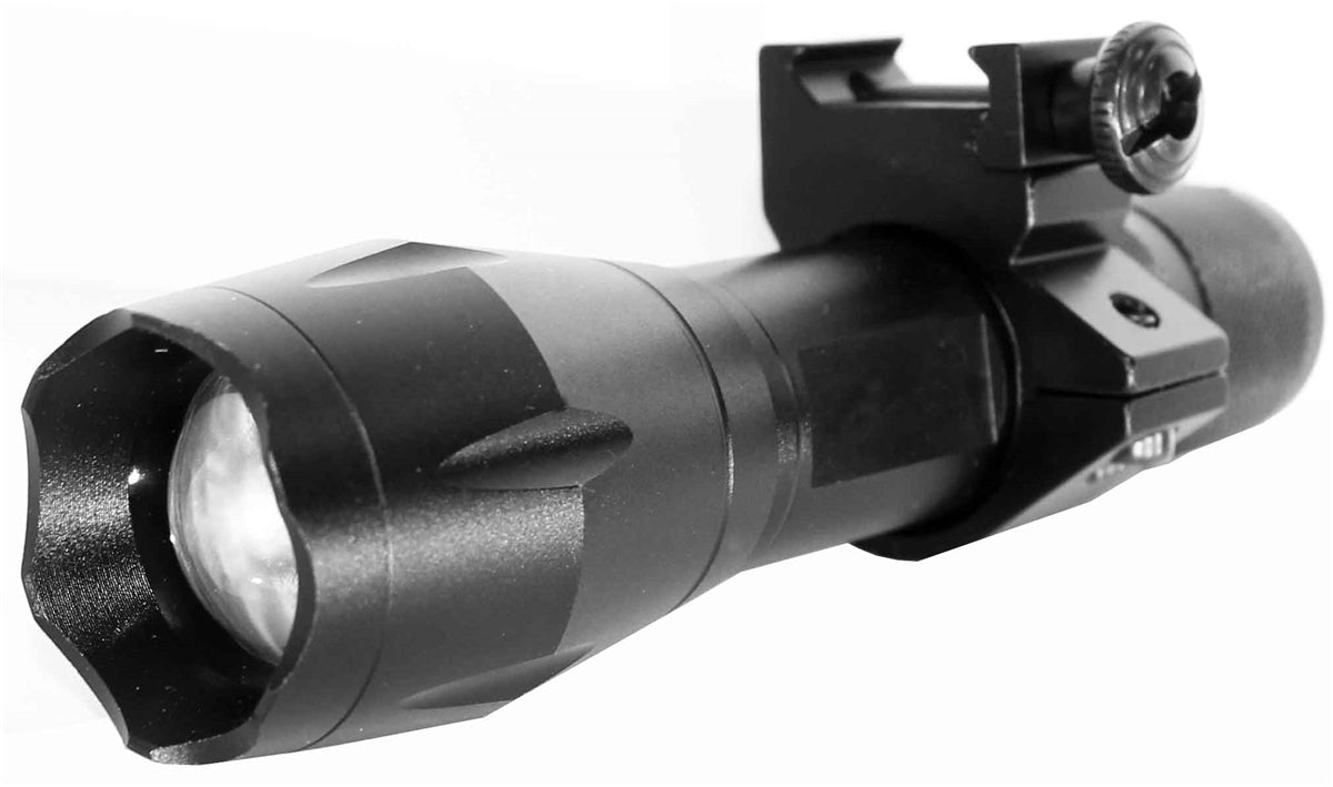 Tactical 1200 Lumen Rechargeable Picatinny Mounted Flashlight Compatible With Kel-Tec KSG 12 Gauge Pump. - TRINITY SUPPLY INC