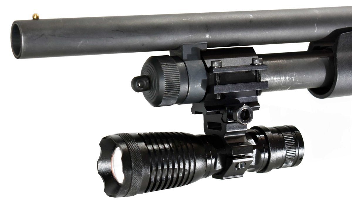 Tactical 1500 Lumen Flashlight With Mount Compatible With Remington 870 12 gauge Pump. - TRINITY SUPPLY INC
