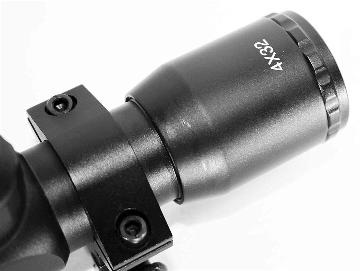 Tactical 4x32 Mil-Dot Reticle Scope With Base Mount Compatible With Mossberg 500 12 Gauge Pumps. - TRINITY SUPPLY INC