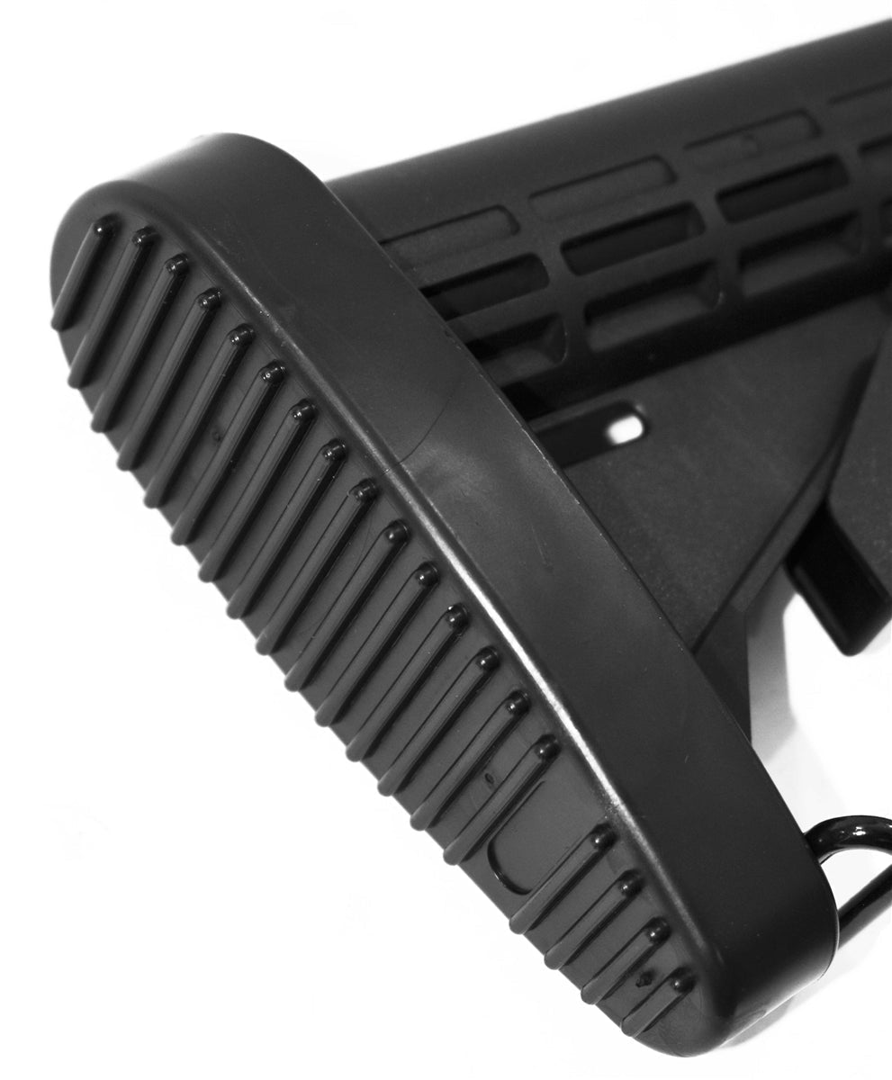 Tactical Adjustable Stock With Butt Pad Compatible With mil-spec threaded Mossberg 500 and Remington 870 pistol grips. - TRINITY SUPPLY INC