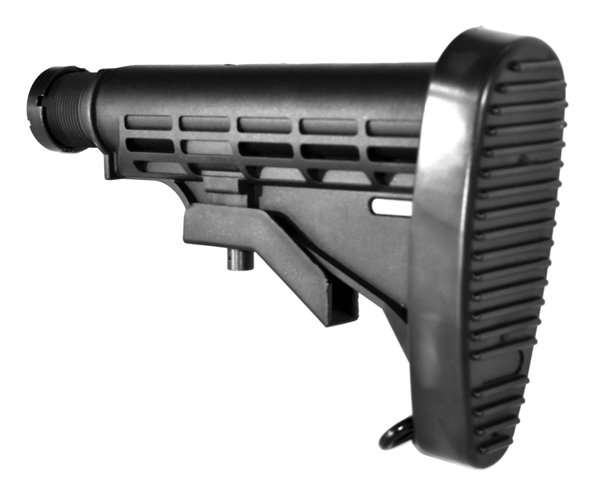Tactical Adjustable Stock With Butt Pad Compatible With mil-spec threaded Mossberg 500 and Remington 870 pistol grips. - TRINITY SUPPLY INC