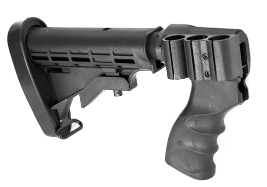 Tactical Adjustable Stock With Shell Holder Compatible With Remington 870 And H&R Pardner 1871 12 Gauge Pump. - TRINITY SUPPLY INC