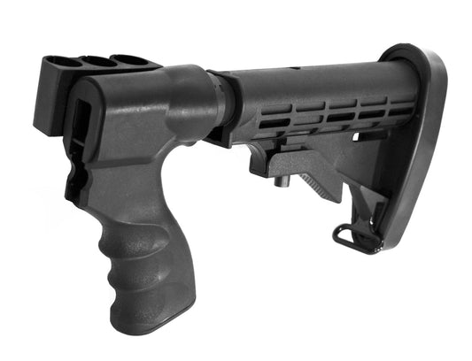 Tactical Adjustable Stock With Shell Holder Compatible With Remington 870 And H&R Pardner 1871 12 Gauge Pump. - TRINITY SUPPLY INC