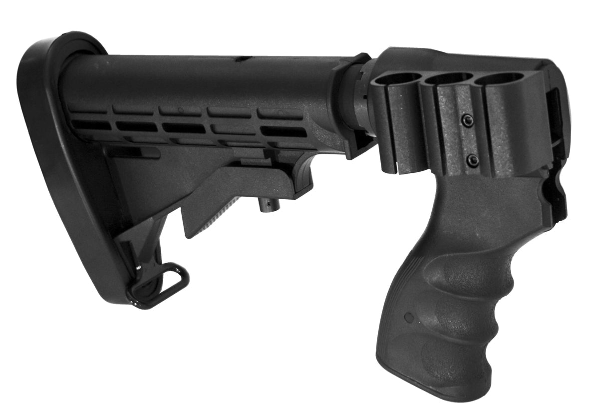 Tactical Adjustable Stock With Shell Holder Compatible With Remington 870 tac-14 12 gauge pump. - TRINITY SUPPLY INC