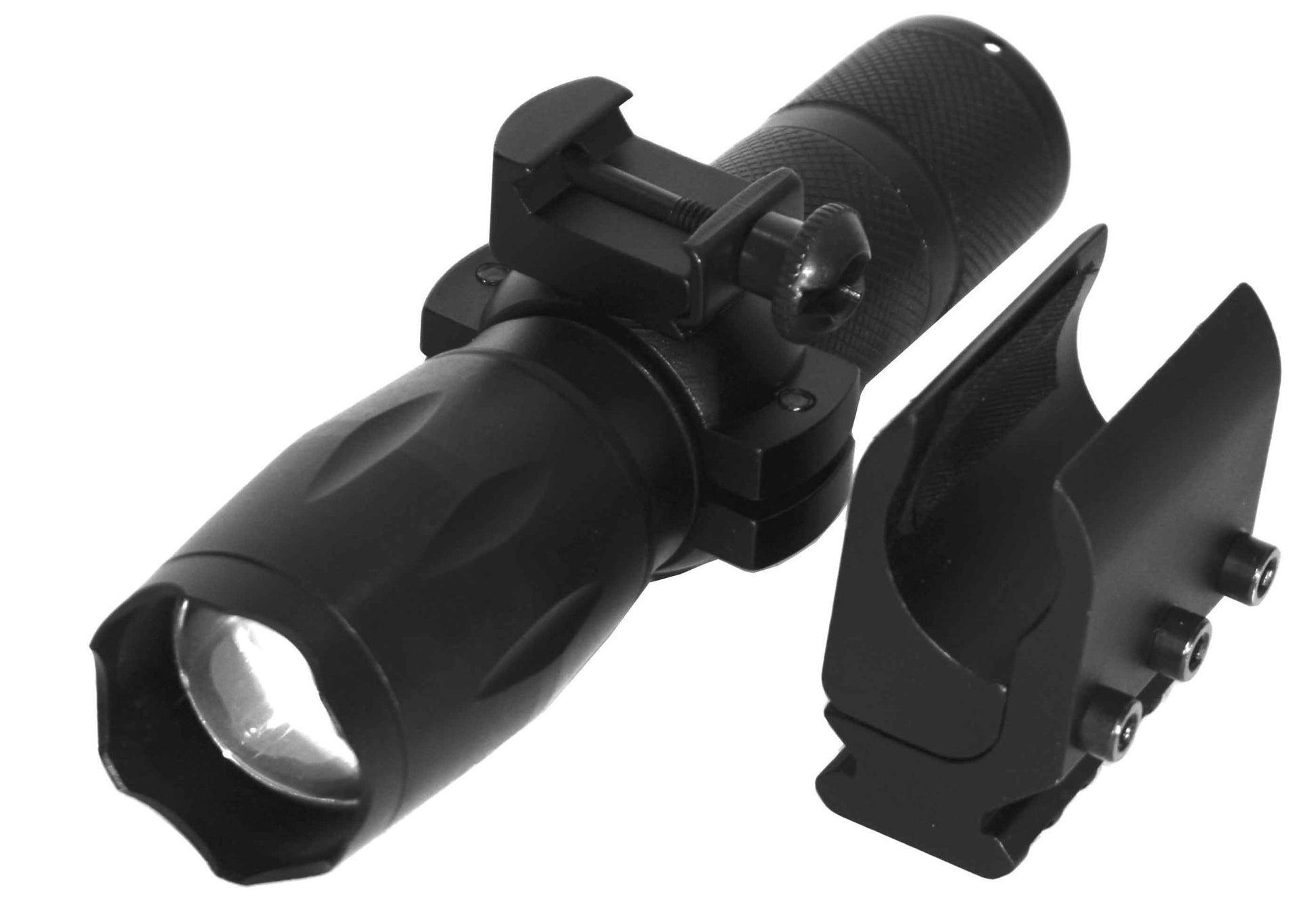 Tactical flashlight 1000 lumen with magazine tube mount compatible with 12 gauge pumps. - TRINITY SUPPLY INC