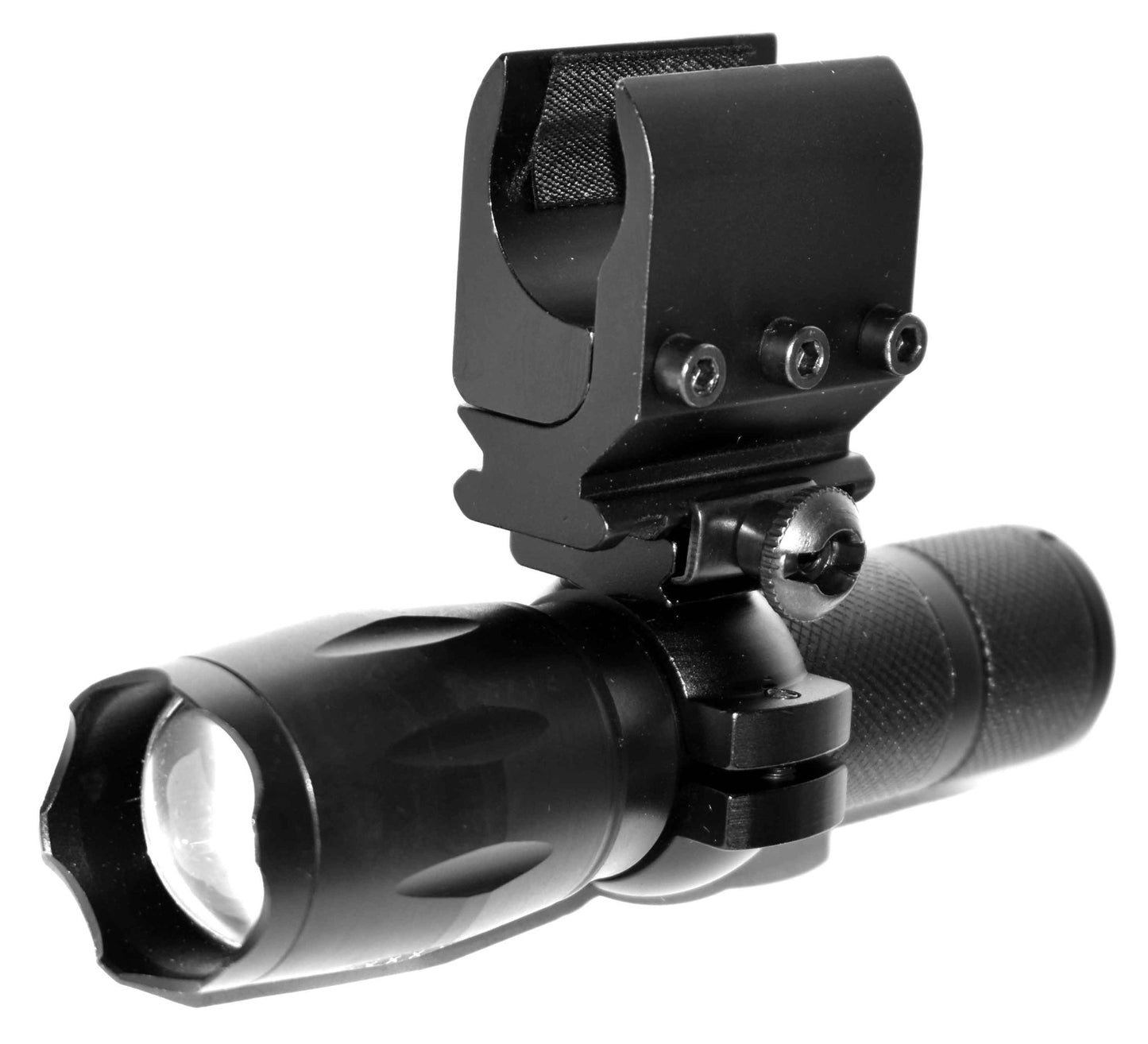 Tactical flashlight 1000 lumen with magazine tube mount compatible with 12 gauge pumps. - TRINITY SUPPLY INC