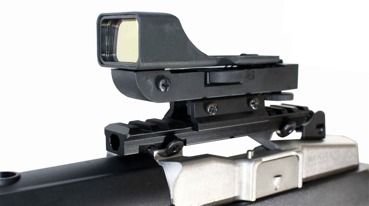 Tactical Red Dot Sight With Base Mount Compatible With Ruger Mini 14 And Ruger Mini 30 Rifles. - TRINITY SUPPLY INC