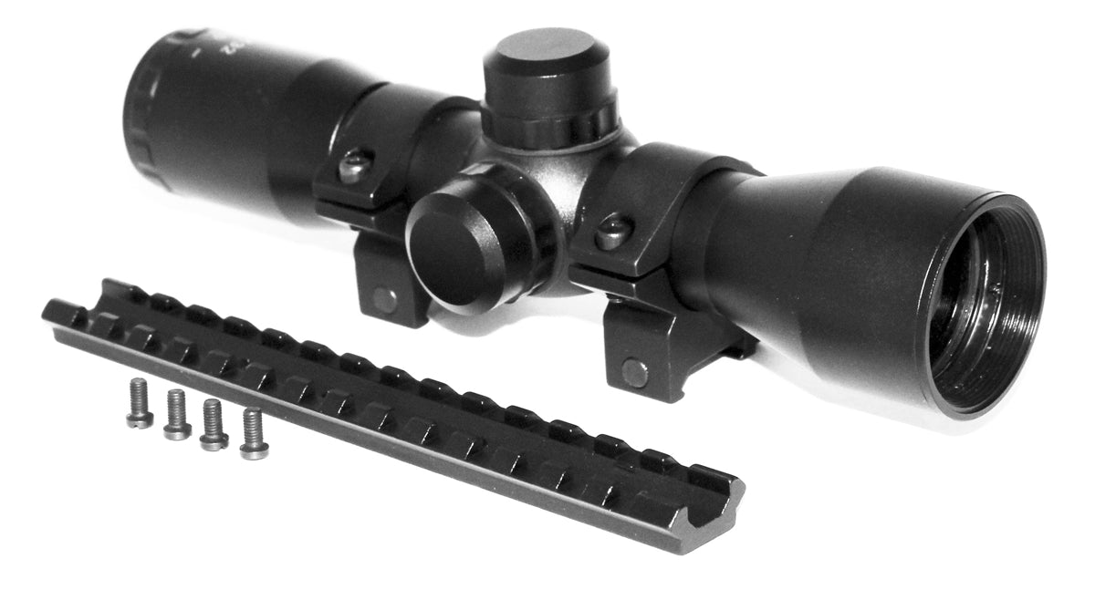 Trinity 4x32 Mil-Dot Reticle Scope With Base Mount Compatible With H&R Pardner 1871 12 Gauge Pump. - TRINITY SUPPLY INC