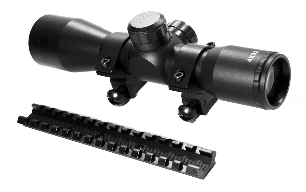 Trinity 4x32 Mil-Dot Reticle Scope With Base Mount Compatible With H&R Pardner 1871 12 Gauge Pump. - TRINITY SUPPLY INC