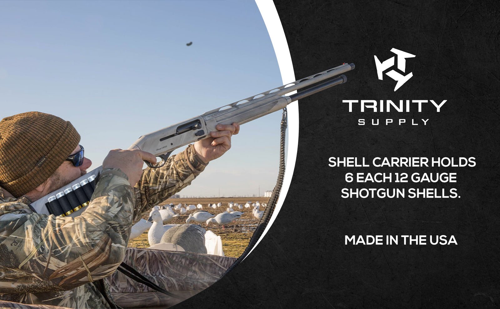 Trinity 6 Shell Holder for Mossberg 590A1 Shells Carrier Hunting Accessory Holder 12 Gauge Tactical Shell Pouch Ammo Shell Round slug Carrier Reload Adapter Target Range Gear. - TRINITY SUPPLY INC