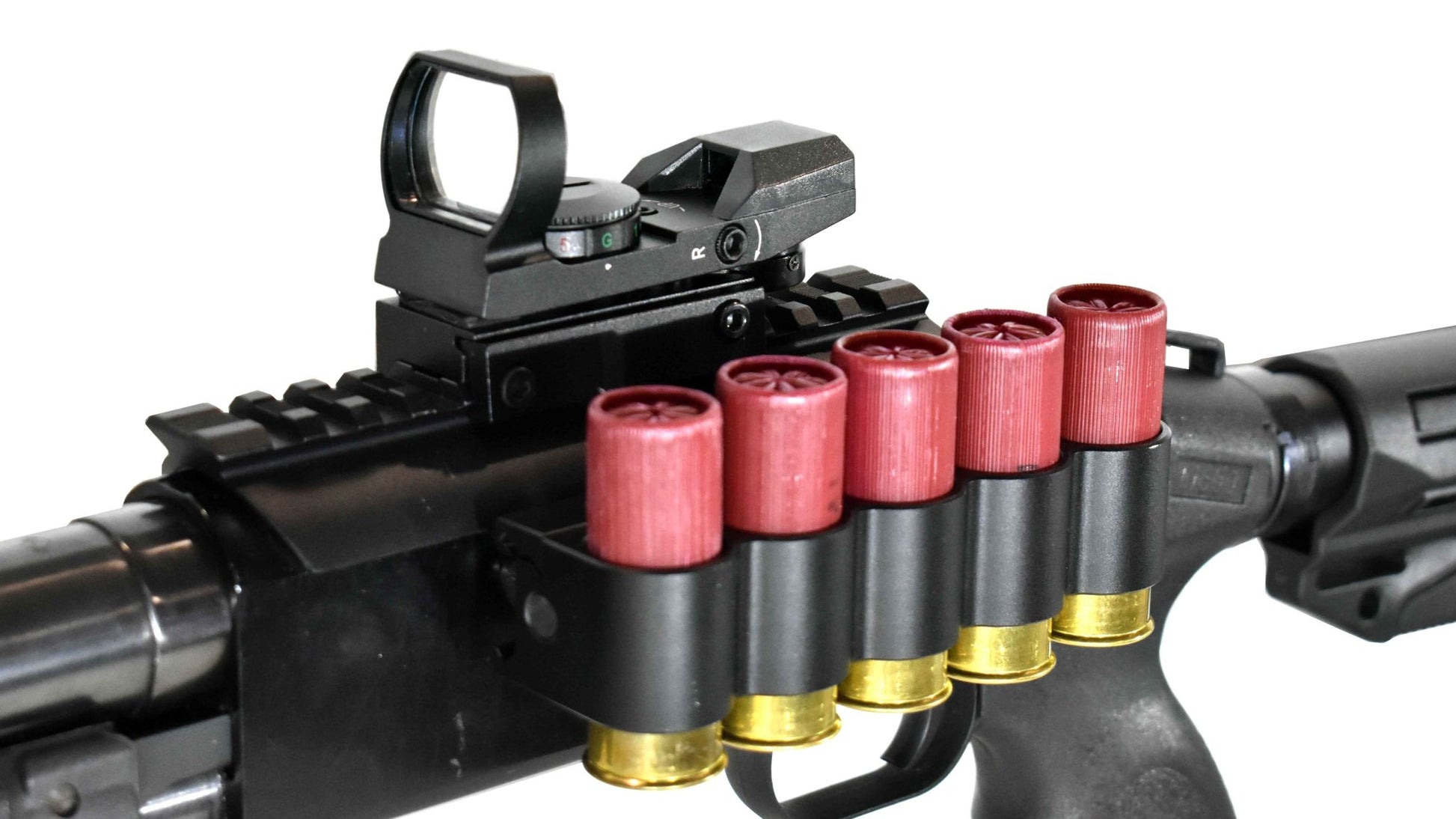 Trinity Aluminum Saddle Mount Shell Holder and reflex sight For Mossberg Maverick 88 12 Gauge Pump. - TRINITY SUPPLY INC