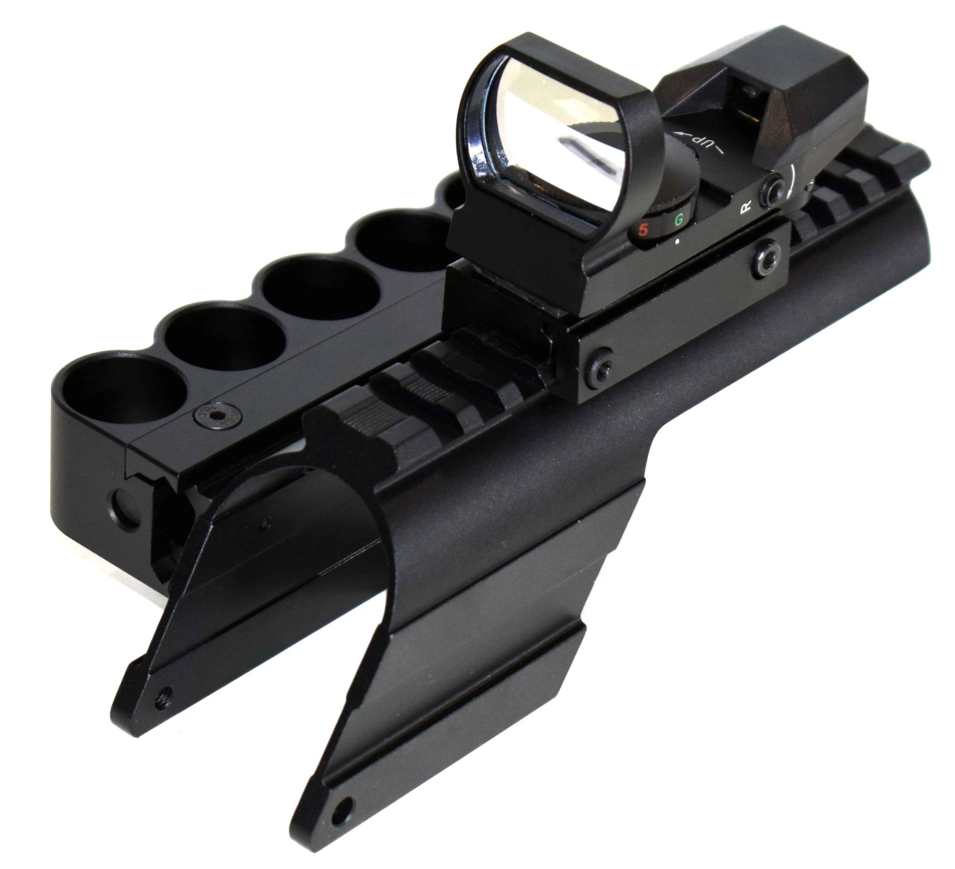 Trinity Aluminum Saddle Mount Shell Holder and reflex sight For Mossberg Maverick 88 12 Gauge Pump. - TRINITY SUPPLY INC