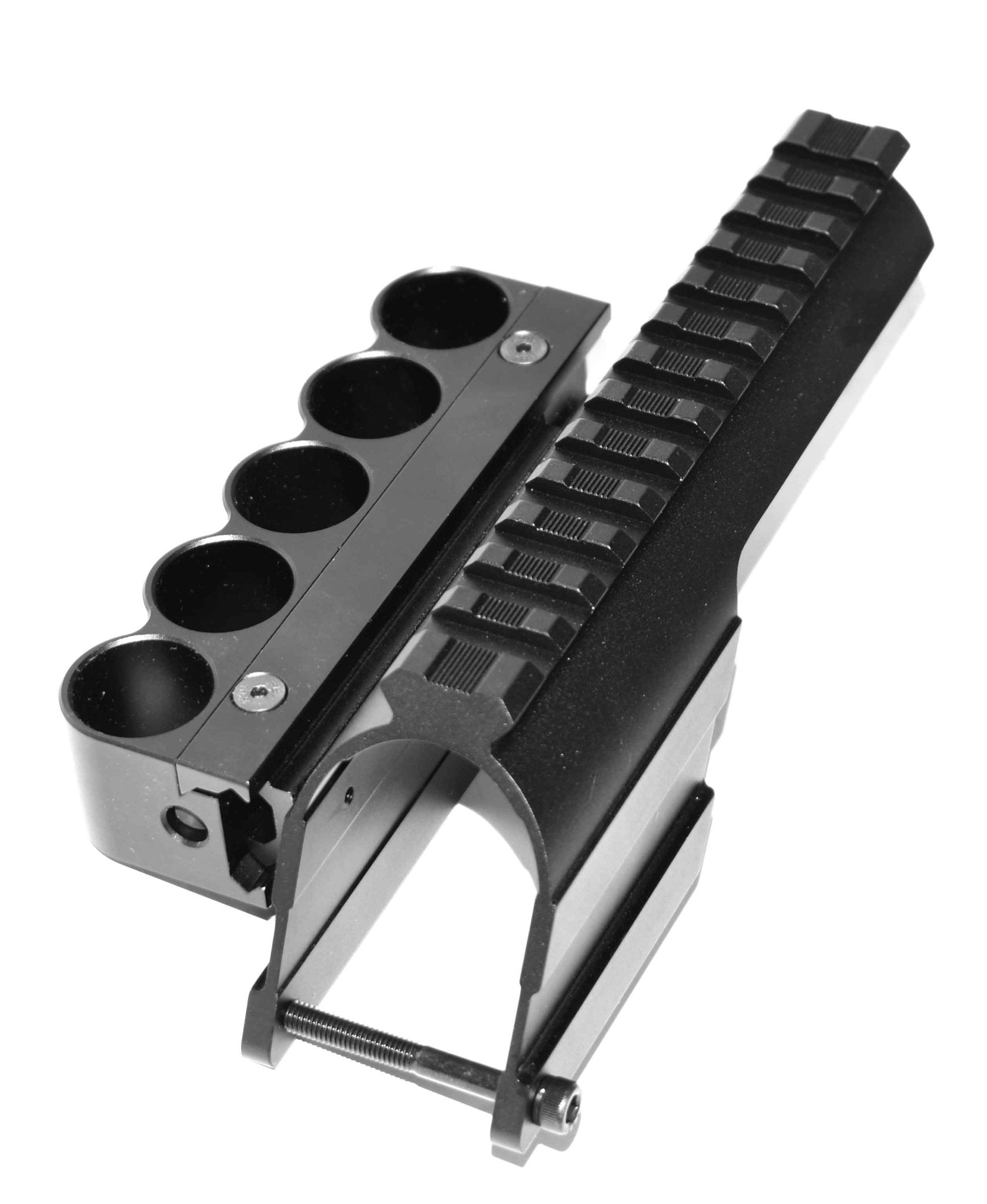 Trinity Aluminum Saddle Mount With Shell Holder For Mossberg 590 12 Gauge Pump. - TRINITY SUPPLY INC