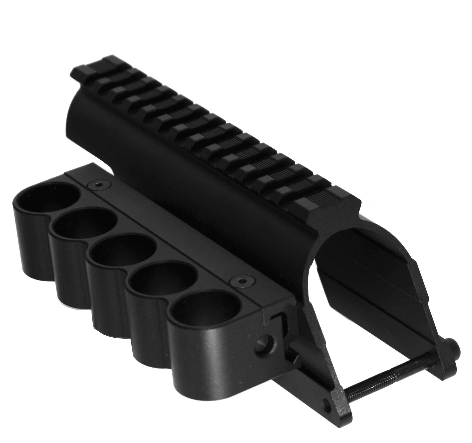 Trinity Aluminum Saddle Mount With Shell Holder For Mossberg 590 12 Gauge Pump. - TRINITY SUPPLY INC