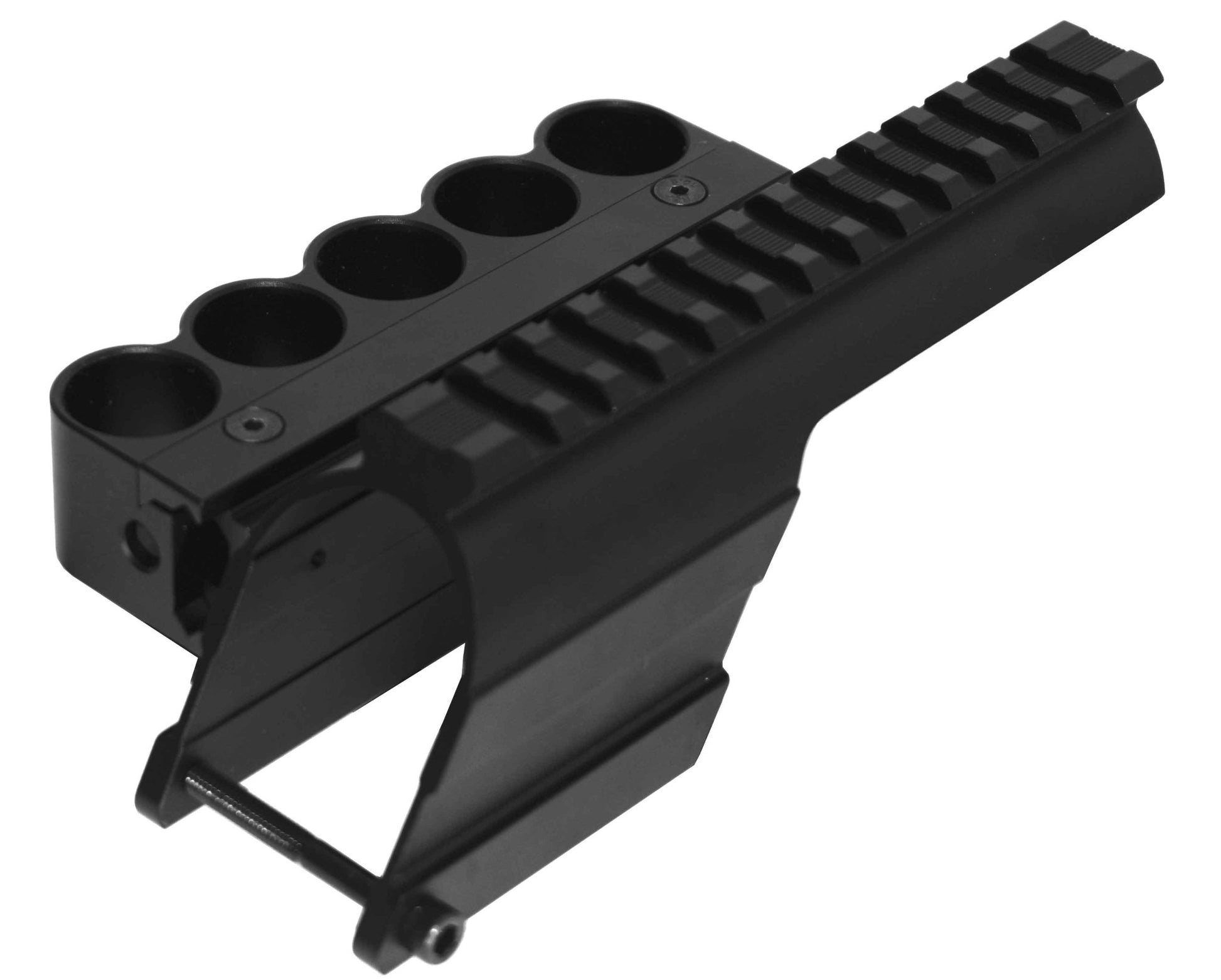 Trinity Aluminum Saddle Mount With Shell Holder For Mossberg 590 12 Gauge Pump. - TRINITY SUPPLY INC