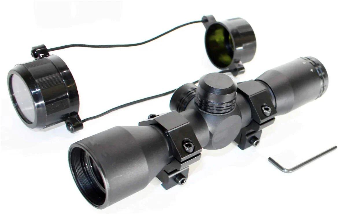 Trinity Hunter Sight 4X32 Scope for Gamo Whisper Silent Cat Air Rifle Dovetail System Mount Adapter Aluminum Black Tactical Optics Hunting Accessory rangefinder Reticle Target Range Gear. - TRINITY SUPPLY INC