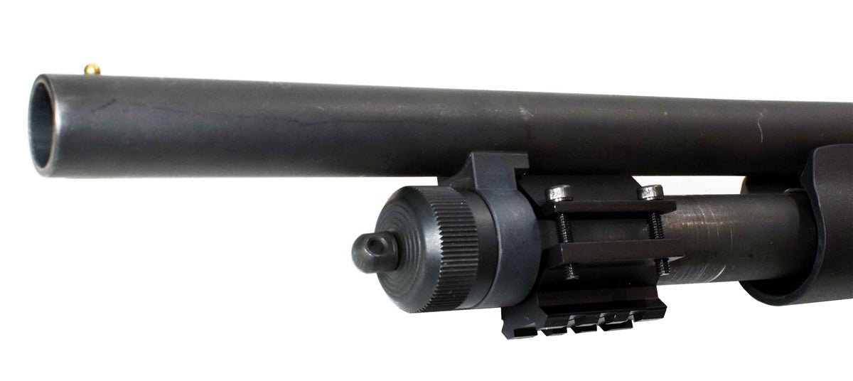 Trinity magazine tube rail adapter compatible with Mossberg 500 20 gauge pump. - TRINITY SUPPLY INC