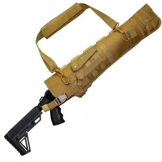 TRINITY mossberg 500 ati Tactical Scabbard Hunting Tactical Molle Soft Padded case ATV Horse Motorcycle Holder Adapter 25 inches Long Tan. - TRINITY SUPPLY INC