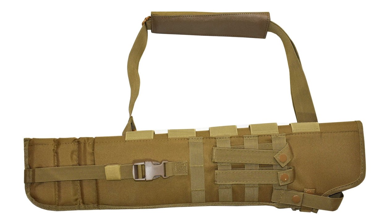 TRINITY mossberg 500 cruiser Scabbard Hunting Tactical Molle Soft Padded case ATV Horse Motorcycle Holder Adapter 25 inches Long Tan. - TRINITY SUPPLY INC