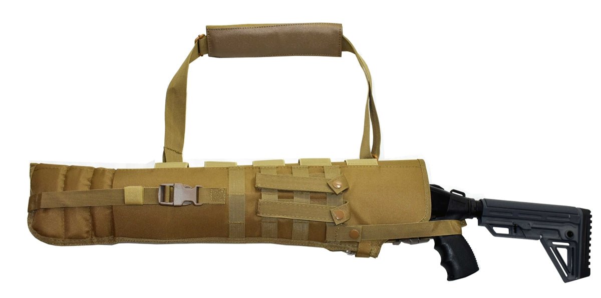 TRINITY mossberg 500 cruiser Scabbard Hunting Tactical Molle Soft Padded case ATV Horse Motorcycle Holder Adapter 25 inches Long Tan. - TRINITY SUPPLY INC