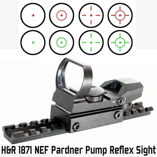 Trinity Reflex Sight Red Green Reticles With Base Mount Compatible With H&R Pardner 1871 12 Gauge Pump. - TRINITY SUPPLY INC